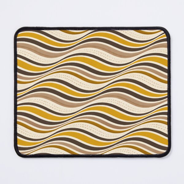 Item preview, Rhythmic Linear Wave Pattern in Deep Yellow & Ivory designed and sold by annenambiro.