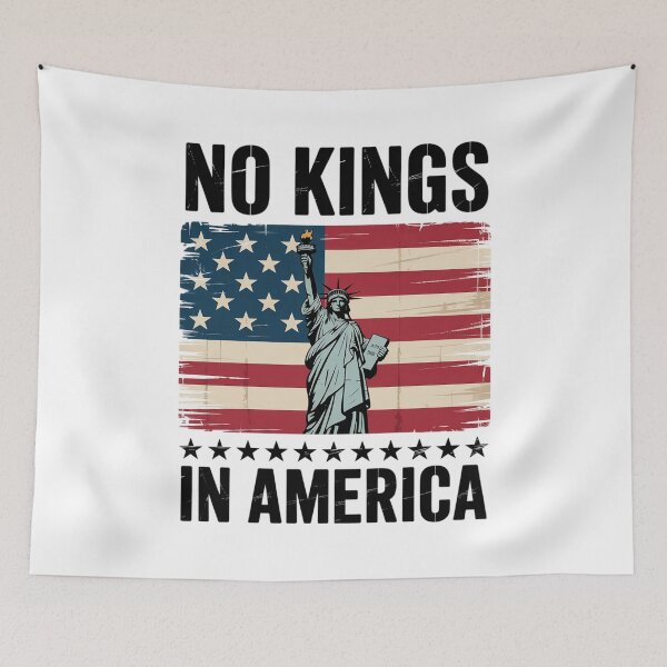 Item preview, no kings in america flag Protest Save Democracy 2 designed and sold by joyouartArt.