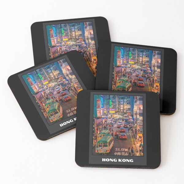 Item preview, Hong Kong Tram Street Night Neon City designed and sold by SofiaStutio.