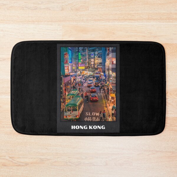 Item preview, Hong Kong Tram Street Night Neon City designed and sold by SofiaStutio.