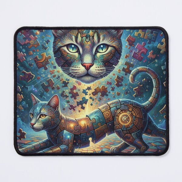 Item preview, Abstract Puzzle Cat T-shirt designed and sold by tSpins.