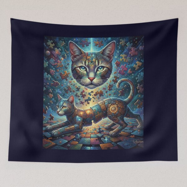 Item preview, Abstract Puzzle Cat T-shirt designed and sold by tSpins.