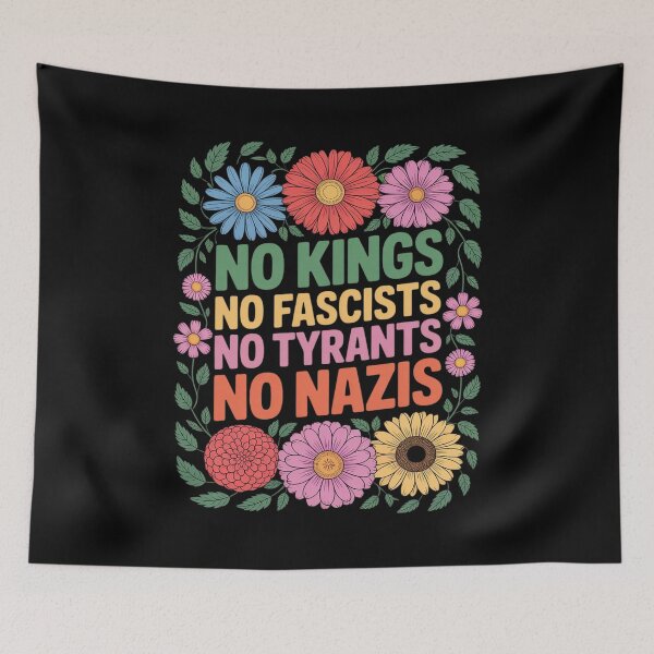 Item preview, No Kings in America No Fascists Resist Trump Boho Floral designed and sold by joyouartArt.