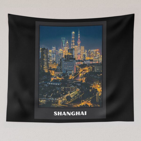Item preview, Shanghai Skyline Night Oriental Pearl Tower China designed and sold by SofiaStutio.