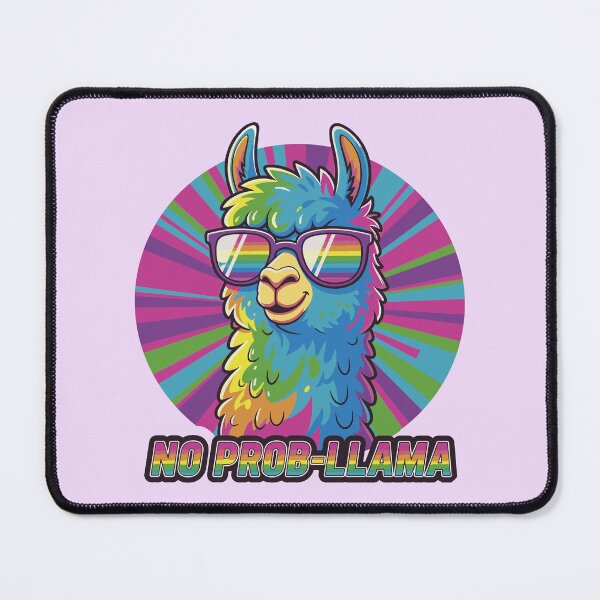 Item preview, No Prob-Llama: funny colorful llama with sunglasses designed and sold by Yeicoboo.
