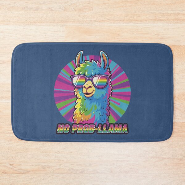 Item preview, No Prob-Llama: funny colorful llama with sunglasses designed and sold by Yeicoboo.