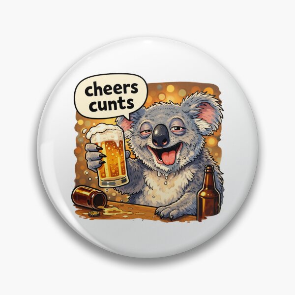 Item preview, Drunk Koala Cheers Cunts Funny Beer Cartoon designed and sold by UrbanKangaroo.