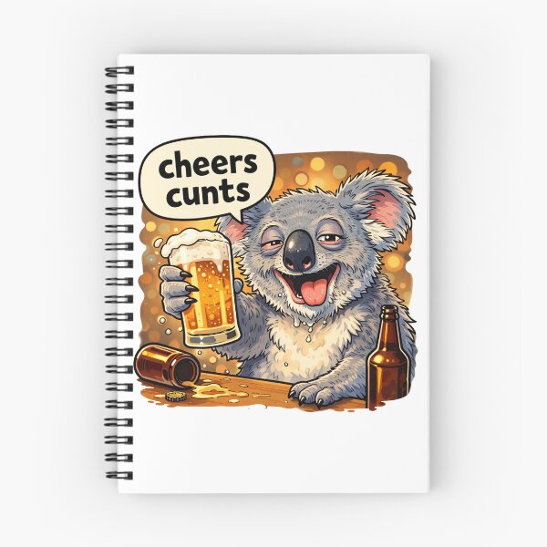 Item preview, Drunk Koala Cheers Cunts Funny Beer Cartoon designed and sold by UrbanKangaroo.