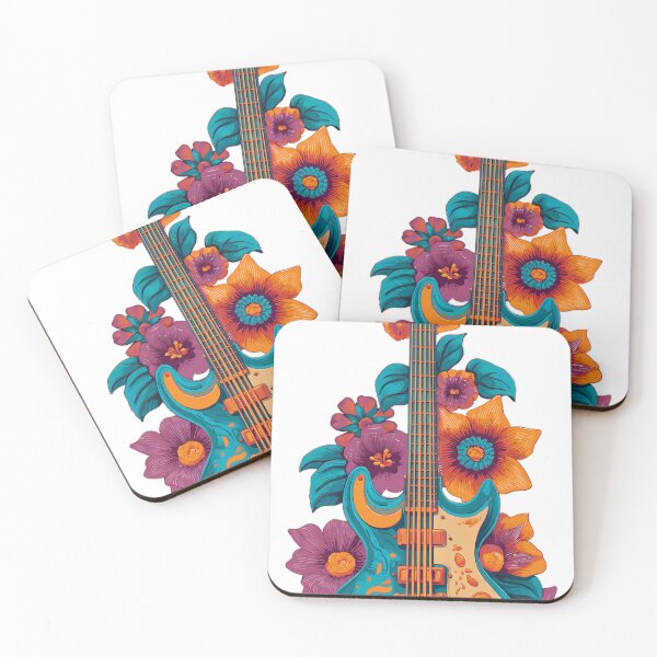 Item preview, Vintage Anatolian Rock Guitar - 70s Psychedelic Flower Art designed and sold by etuvibes.