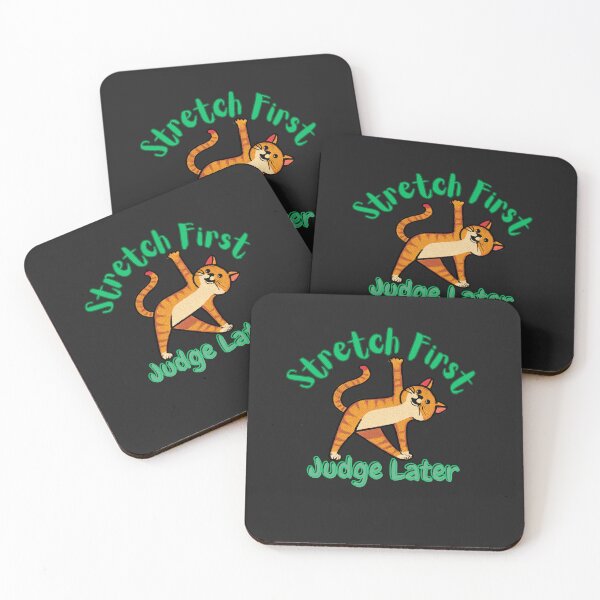 Item preview, Stretch First, Judge Later – Funny Yoga Cat Illustration designed and sold by AdicretorDesign.