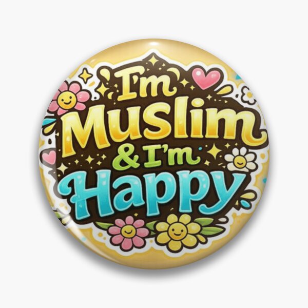Item preview, Title: I’m Muslim & I’m Happy – Cute Positive Islamic Design designed and sold by sami88art.
