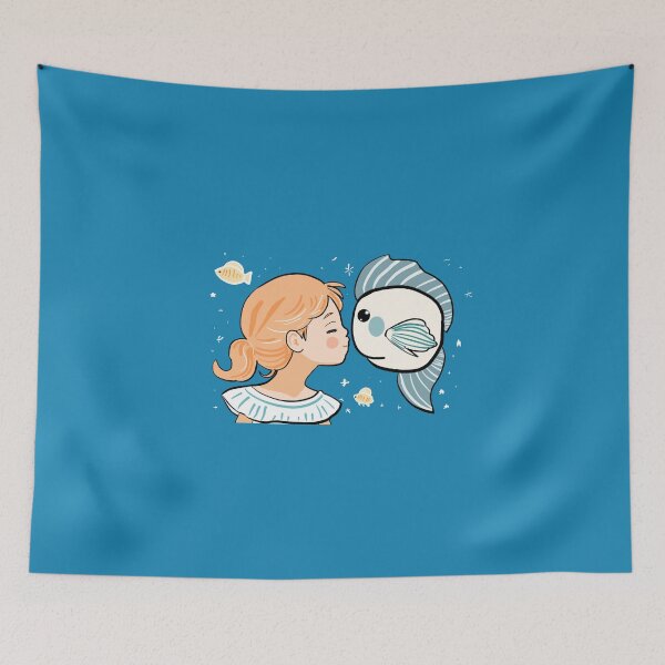Item preview, A Girl and a Fish designed and sold by RioCariocaClub.
