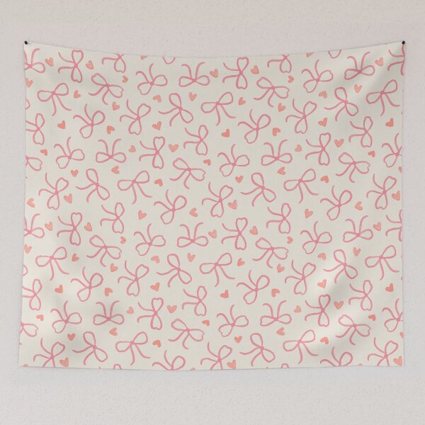 Item preview, Lovely hand-painted bows and hearts | Cream & pink coquette designed and sold by Illustrated by Nat.