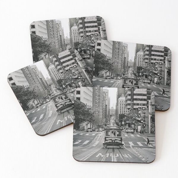 Item preview, San Francisco Cable Car Black White California Street designed and sold by SofiaStutio.