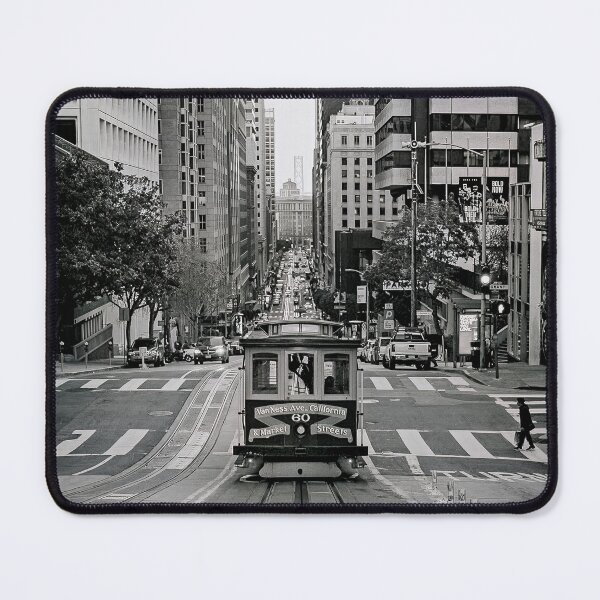 Item preview, San Francisco Cable Car Black White California Street designed and sold by SofiaStutio.