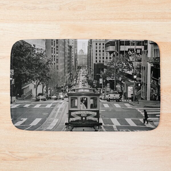 Item preview, San Francisco Cable Car Black White California Street designed and sold by SofiaStutio.