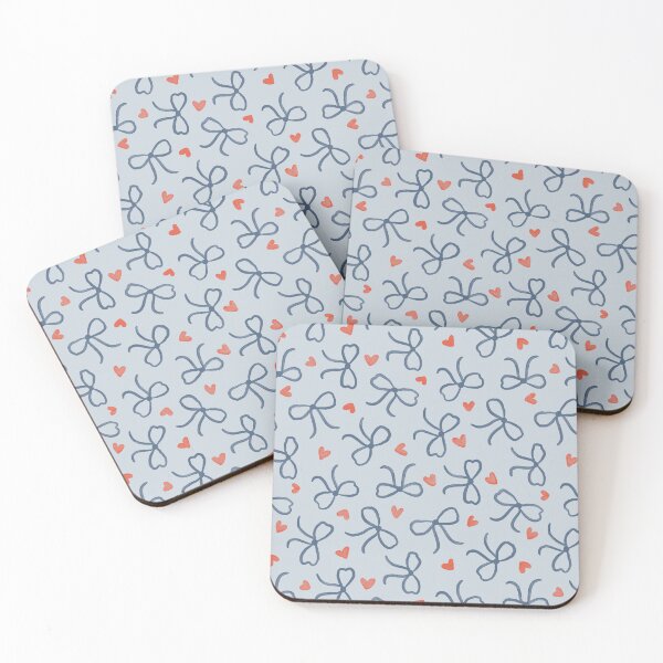 Item preview, Lovely hand-painted bows and hearts | Pastel blue coquette designed and sold by Illustrated by Nat.