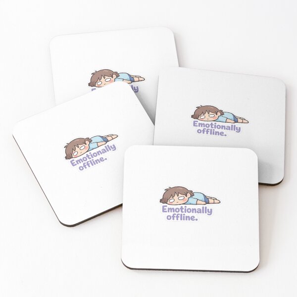 Item preview, Emotionally Offline – Cute Tired Cartoon Sticker | Funny Mental Health Vibe designed and sold by Doodlynx.