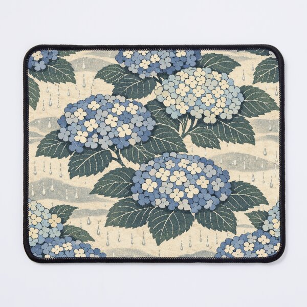 Item preview, Ajisai Rain Garden Hydrangea Woodblock Pattern designed and sold by Planthem.