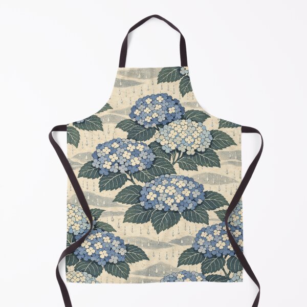 Item preview, Ajisai Rain Garden Hydrangea Woodblock Pattern designed and sold by Planthem.