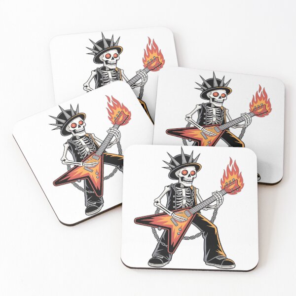 Item preview, Flaming Punk Skeleton Guitarist – Heavy Metal Rock Art designed and sold by Fadi Alyaldani.