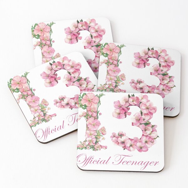 Item preview, 13 Official Teenager Floral Birthday Design | Cute Pink Teen Girl Gift designed and sold by Raygunes.