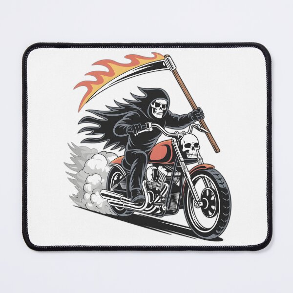 Item preview, Hell Rider Reaper – Flaming Scythe Motorcycle Art designed and sold by Fadi Alyaldani.