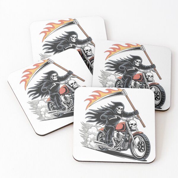 Item preview, Hell Rider Reaper – Flaming Scythe Motorcycle Art designed and sold by Fadi Alyaldani.