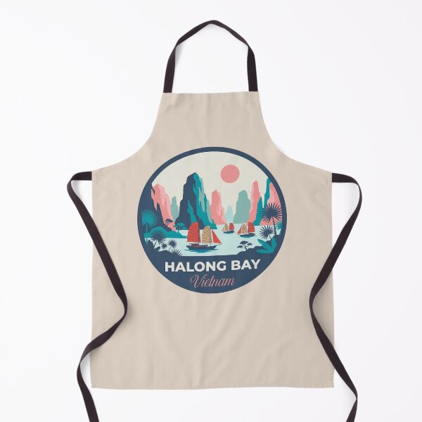 Item preview, Halong Bay Vietnam Retro Travel Badge, Traditional Junk Boat And Limestone Karsts designed and sold by InvestingRoad.