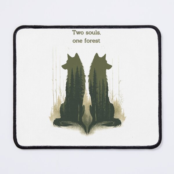 Item preview, Two Souls, One Forest – Minimal Wolf Art designed and sold by YvkafromPoland.