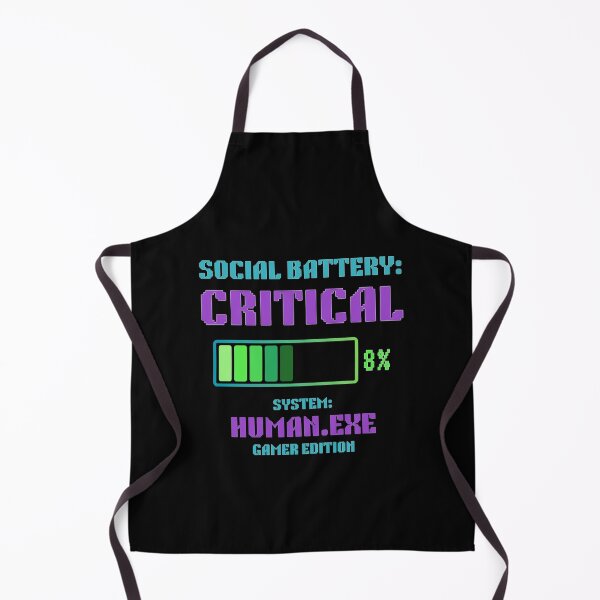 Item preview, Social Battery Critical 8% Human Exe Gamer Edition — Funny Introvert Gift designed and sold by Retro Gamer Gifts.