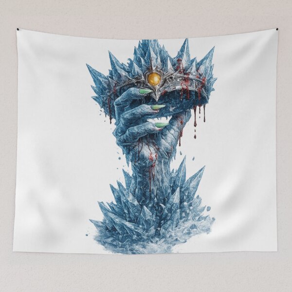 Item preview, Ice King Hand – Frozen Hand Holding a Bloodstained Ice Crown designed and sold by BoldLineDesign.