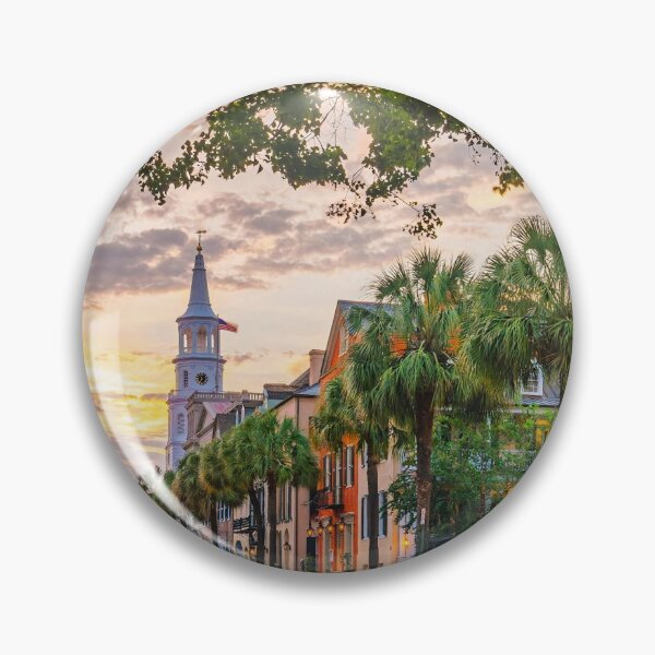 Item preview, Charleston South Carolina Palm Trees Sunset Historic designed and sold by SofiaStutio.