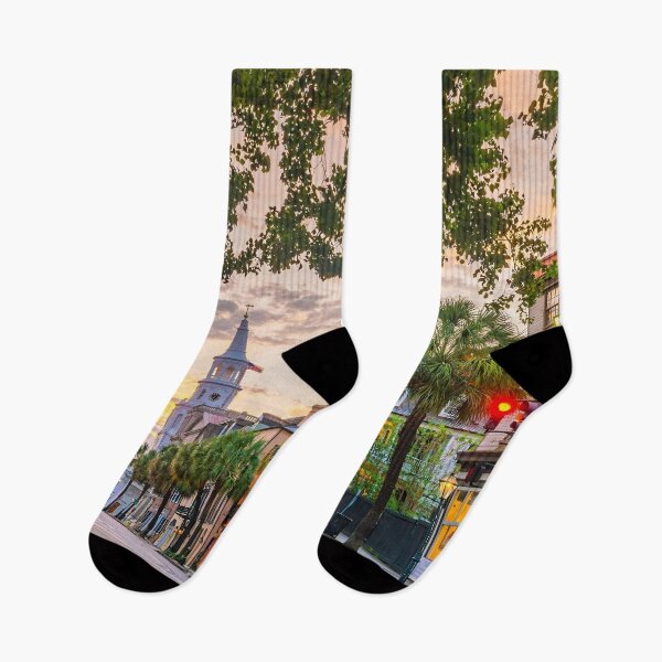 Item preview, Charleston South Carolina Palm Trees Sunset Historic designed and sold by SofiaStutio.