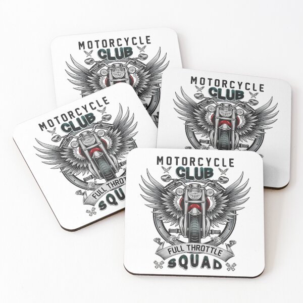 Item preview, Full Throttle Motorcycle Club - Vintage Winged Biker Squad Art designed and sold by Latikshop.