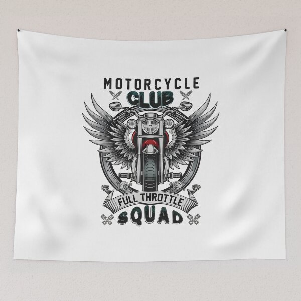 Item preview, Full Throttle Motorcycle Club - Vintage Winged Biker Squad Art designed and sold by Latikshop.