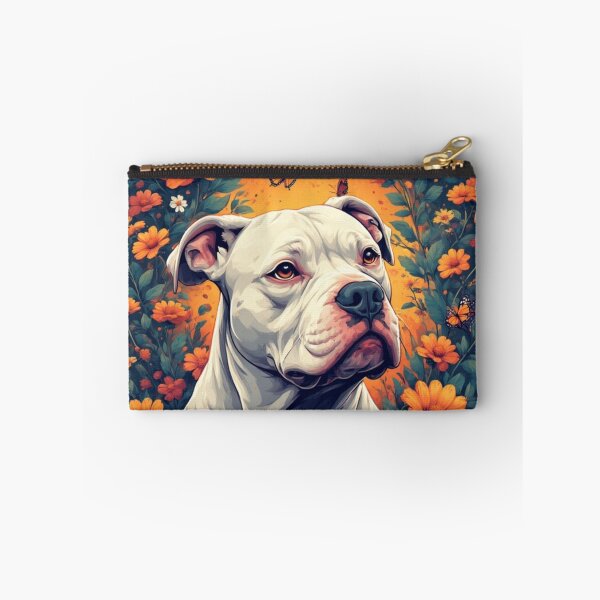 Item preview, American Staffordshire pit bull Terrier Floral Portrait designed and sold by Rusty Pine.
