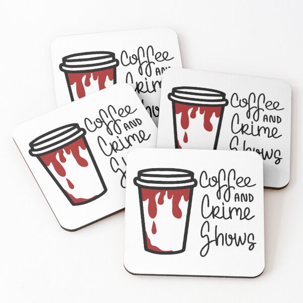 Item preview, coffee and crime shows designed and sold by Diddybelles Designs.