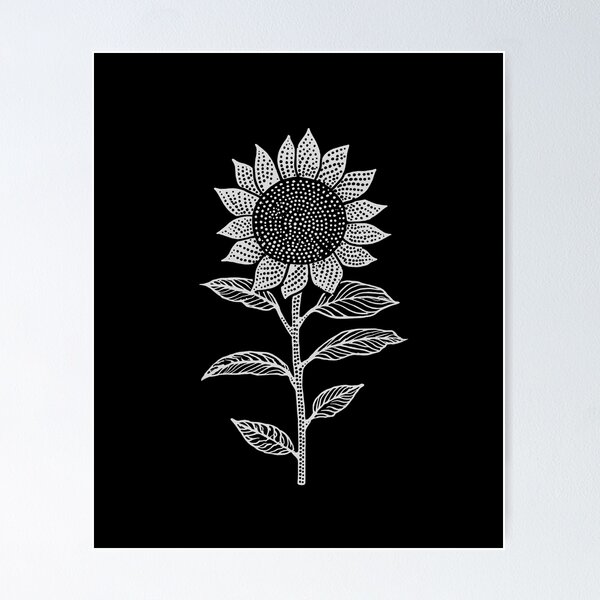 Item preview, Girasol Verano Floral Puntillismo Dot Art designed and sold by ConcienciaEco.