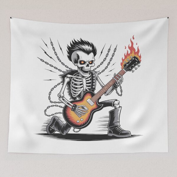Item preview, Punk Rock Skeleton Guitarist – Rebel Gothic Rock Art designed and sold by Fadi Alyaldani.