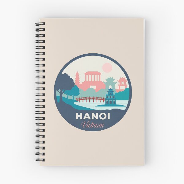Item preview, Hanoi Vietnam Travel Badge Illustration, Iconic Landmarks and Lotus Flowers designed and sold by InvestingRoad.