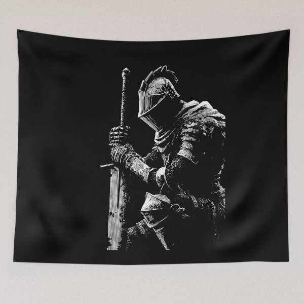 Item preview, Dark Knight in Armor: Black and White Woodcut Illustration designed and sold by Lukasz Kobylka.