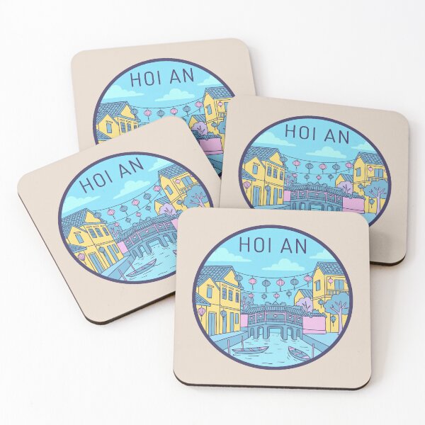 Item preview, Hoi An Vietnam Japanese Covered Bridge Badge, Ancient Town Landmark with Colorful Lanterns designed and sold by InvestingRoad.