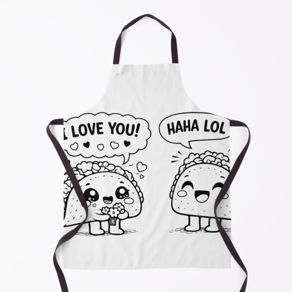 Item preview, I Love You vs Haha LOL — Cute Taco Rejection Meme (Black & White) designed and sold by ComedyInkFactor.