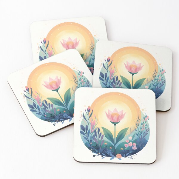 Item preview, Luminous Zen Bloom - Minimalist Lotus & Golden Sun designed and sold by Flow19.