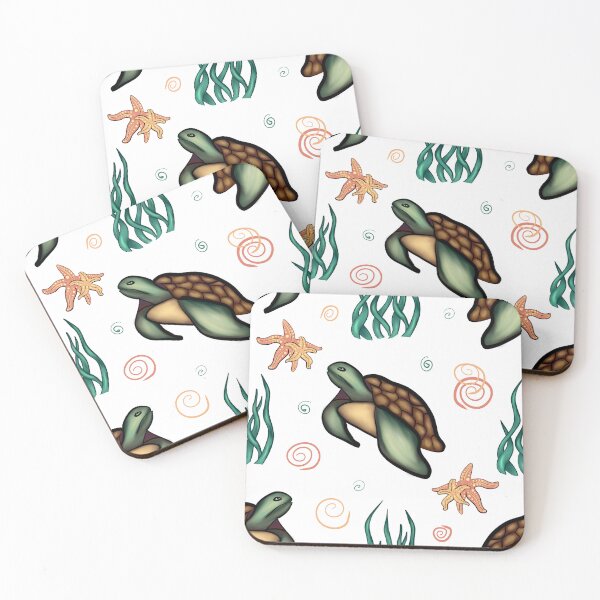 Item preview, Cute sea turtle and starfish underwater seamless pattern designed and sold by LYAN-STORE.
