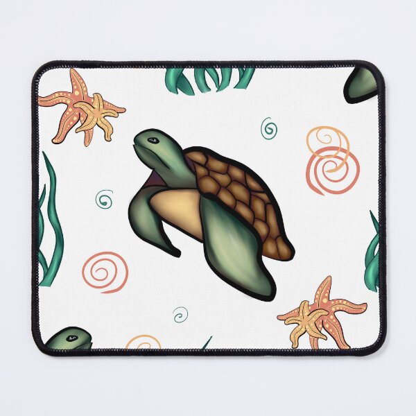 Item preview, Cute sea turtle and starfish underwater seamless pattern designed and sold by LYAN-STORE.