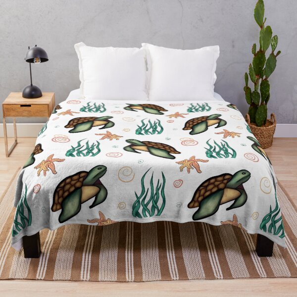 Item preview, Cute sea turtle and starfish underwater seamless pattern designed and sold by LYAN-STORE.