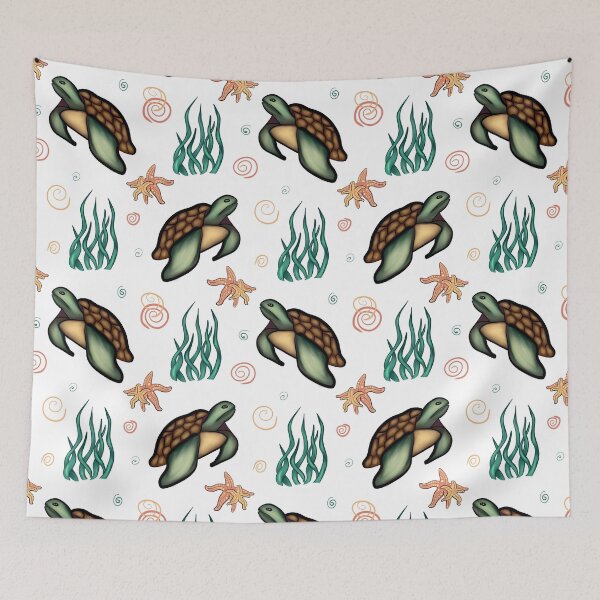 Item preview, Cute sea turtle and starfish underwater seamless pattern designed and sold by LYAN-STORE.
