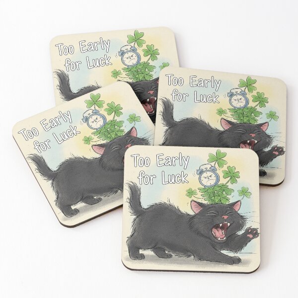 Item preview, Sleepy Black Cat – Too Early for Luck designed and sold by VisualRotaStudio .